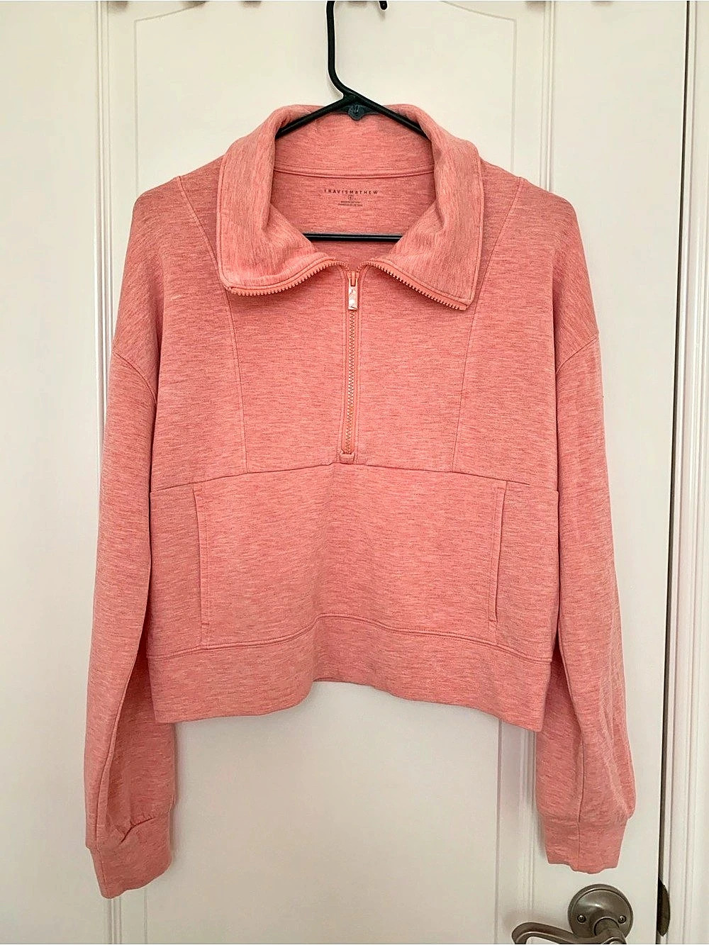 TravisMathew Cloud Fleece Half Zip Cropped Pullover S NWOT